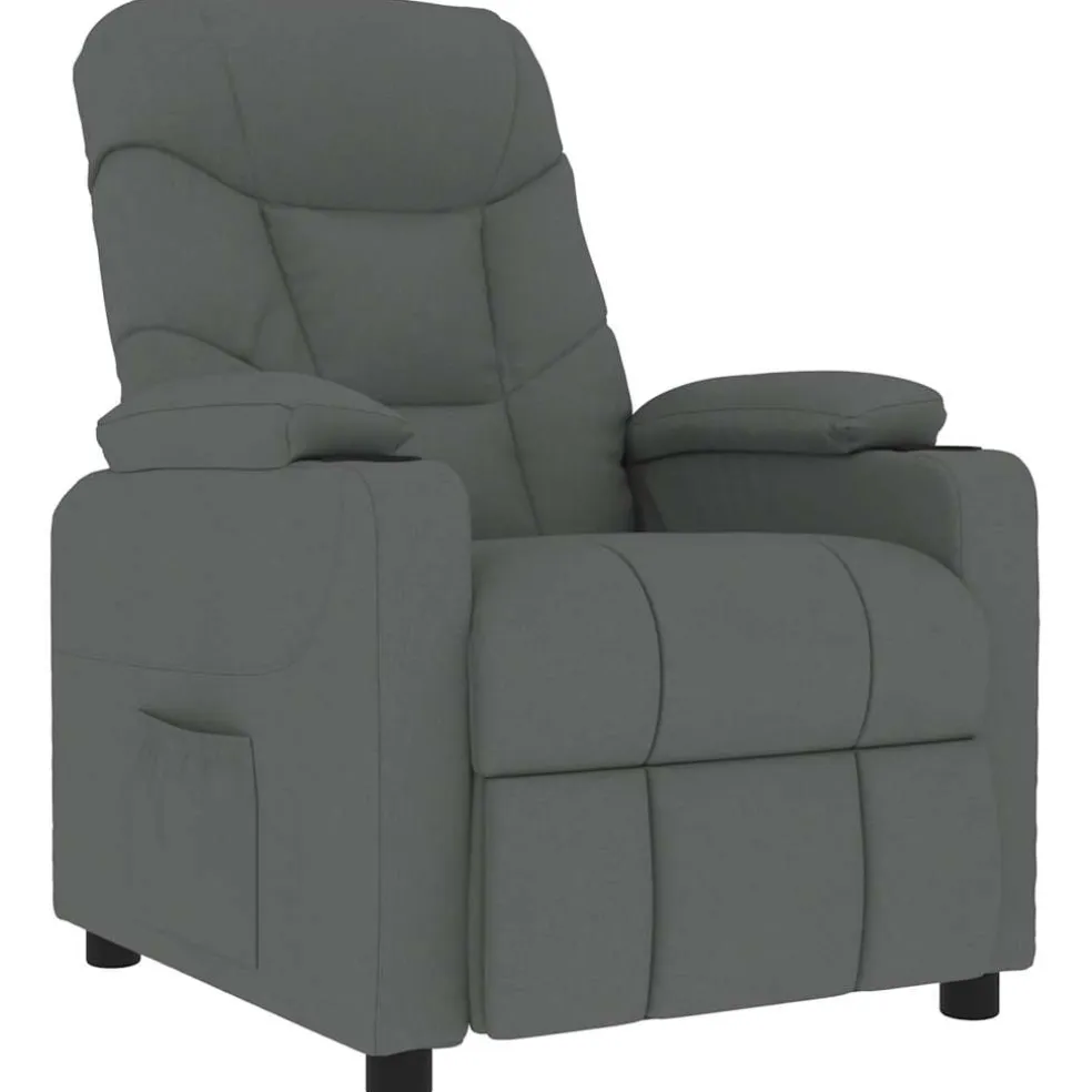 vidaXL Massagestoel stof donkergrijs