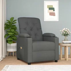 vidaXL Massagestoel stof donkergrijs