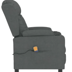 vidaXL Massagestoel stof donkergrijs