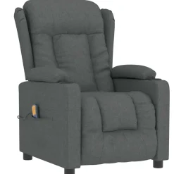 vidaXL Massagestoel stof donkergrijs