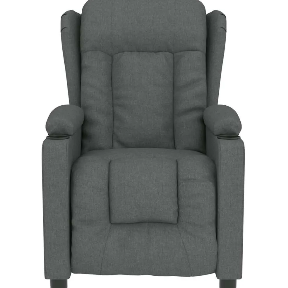 vidaXL Massagestoel stof donkergrijs