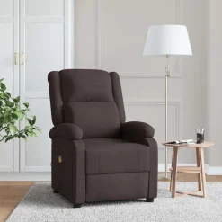 vidaXL Massagestoel stof donkerbruin