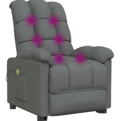 vidaXL Massagestoel stof donkergrijs