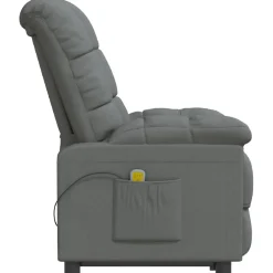 vidaXL Massagestoel stof donkergrijs