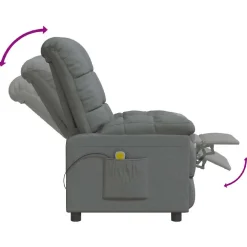 vidaXL Massagestoel stof donkergrijs