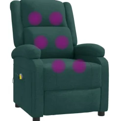 vidaXL Massagestoel stof donkergroen