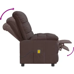 vidaXL Massagestoel stof donkerbruin