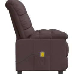 vidaXL Massagestoel stof donkerbruin