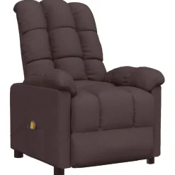 vidaXL Massagestoel stof donkerbruin