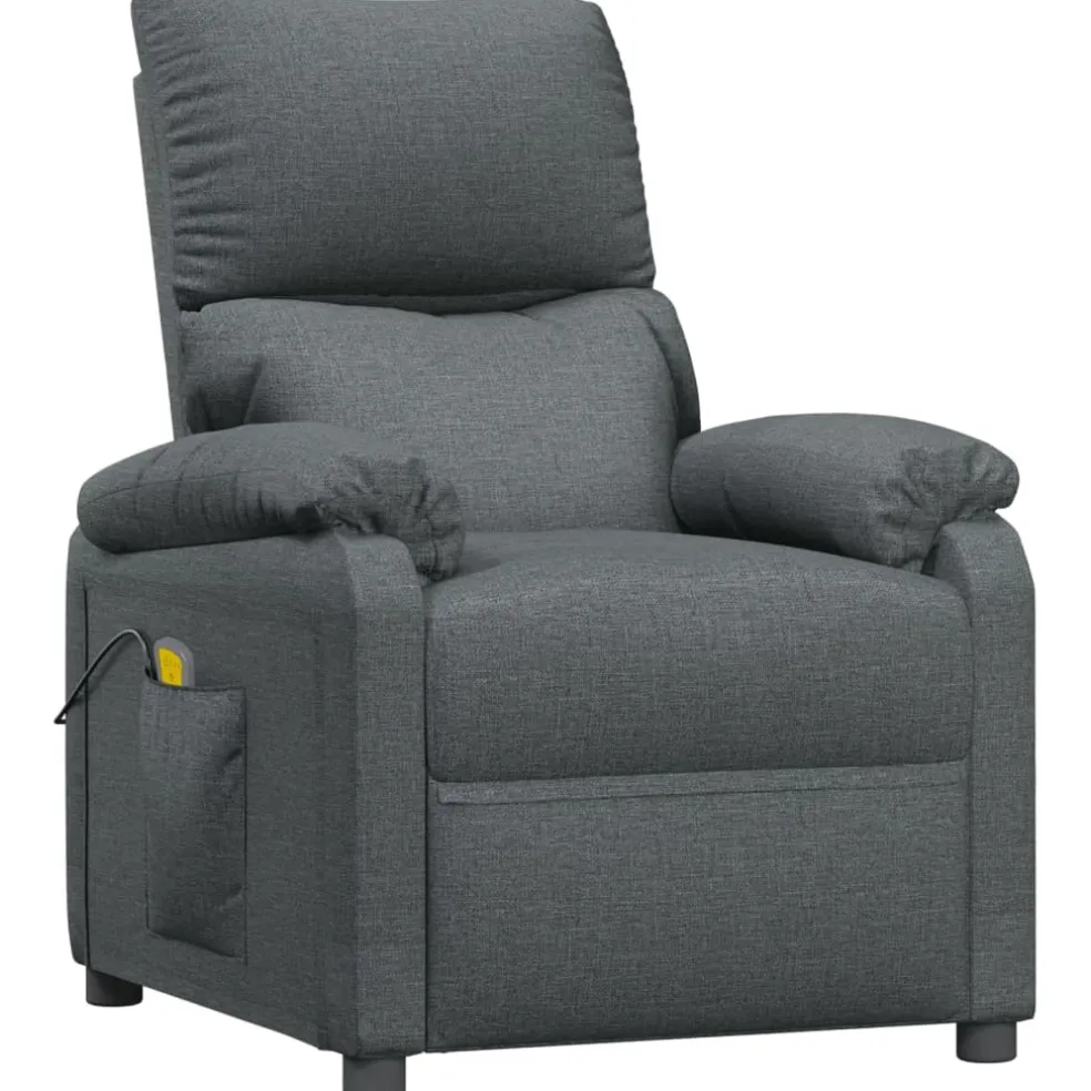 vidaXL Massagestoel stof donkergrijs