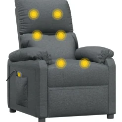 vidaXL Massagestoel stof donkergrijs