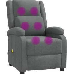 vidaXL Massagestoel stof donkergrijs