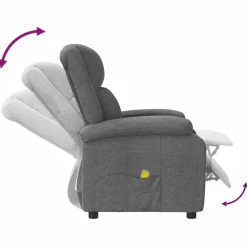 vidaXL Massagestoel stof donkergrijs