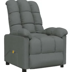 vidaXL Massagestoel stof donkergrijs