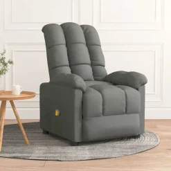 vidaXL Massagestoel stof donkergrijs