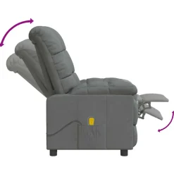 vidaXL Massagestoel stof donkergrijs