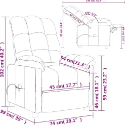 vidaXL Massagestoel stof donkergrijs