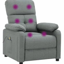 vidaXL Massagestoel stof donkergrijs
