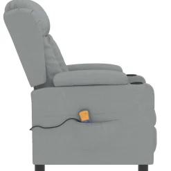vidaXL Massagestoel stof lichtgrijs