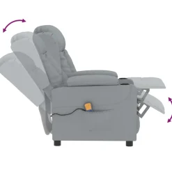 vidaXL Massagestoel stof lichtgrijs