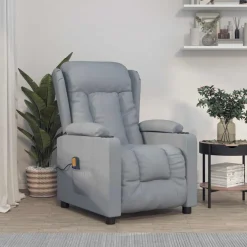 vidaXL Massagestoel stof lichtgrijs