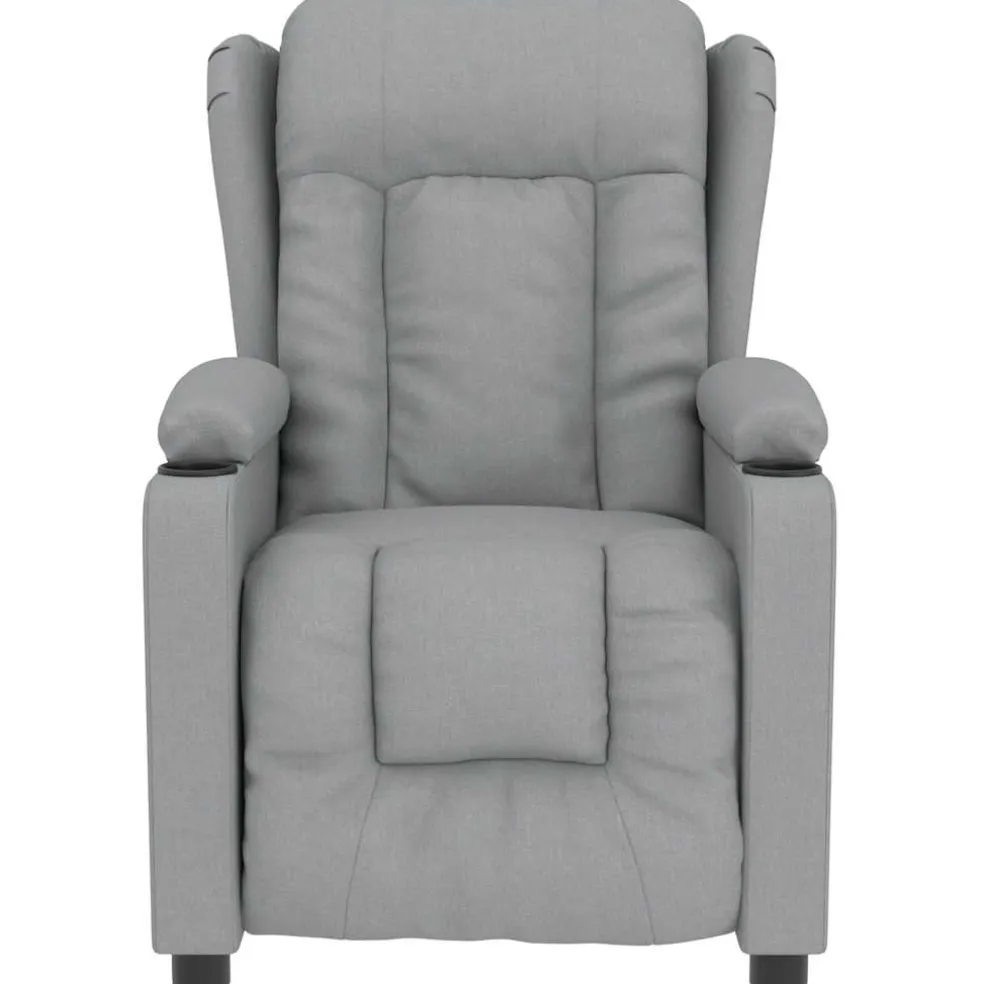 vidaXL Massagestoel stof lichtgrijs