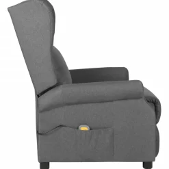 vidaXL Massagestoel stof lichtgrijs