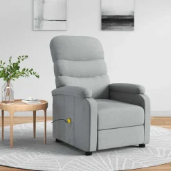 vidaXL Massagestoel stof lichtgrijs