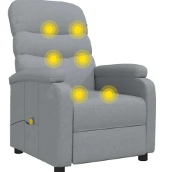 vidaXL Massagestoel stof lichtgrijs