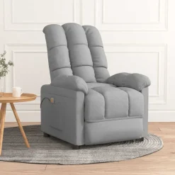 vidaXL Massagestoel stof lichtgrijs