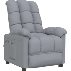 vidaXL Massagestoel stof lichtgrijs