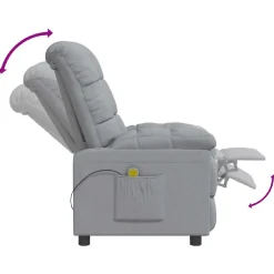 vidaXL Massagestoel stof lichtgrijs