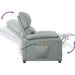 vidaXL Massagestoel stof lichtgrijs
