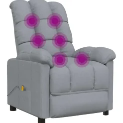 vidaXL Massagestoel stof lichtgrijs