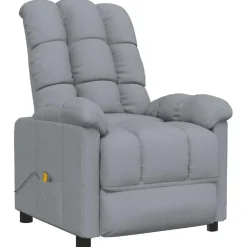 vidaXL Massagestoel stof lichtgrijs