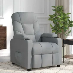 vidaXL Massagestoel stof lichtgrijs