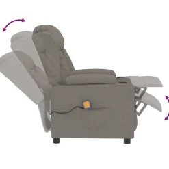 vidaXL Massagestoel stof taupe