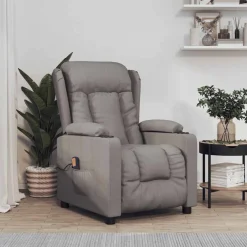 vidaXL Massagestoel stof taupe