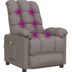 vidaXL Massagestoel stof taupe