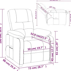 vidaXL Massagestoel stof taupe