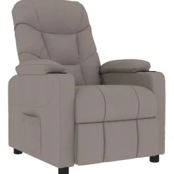 vidaXL Massagestoel stof taupe