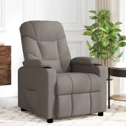vidaXL Massagestoel stof taupe