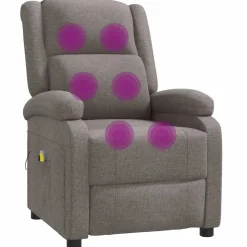 vidaXL Massagestoel stof taupe
