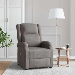 vidaXL Massagestoel stof taupe