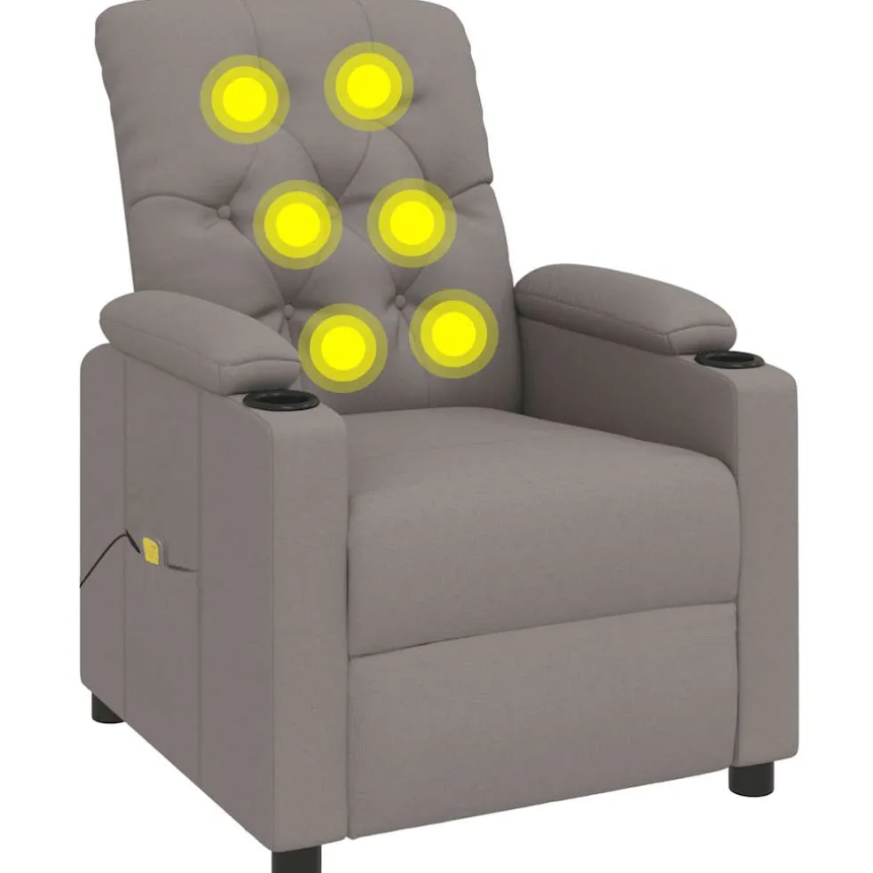vidaXL Massagestoel stof taupe