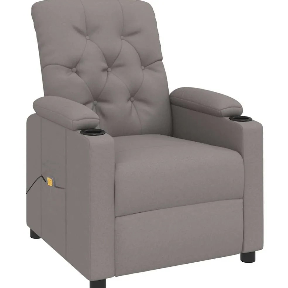 vidaXL Massagestoel stof taupe