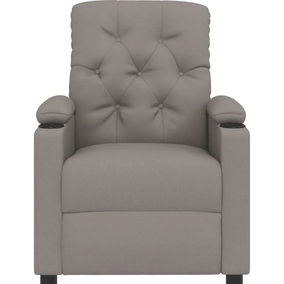 vidaXL Massagestoel stof taupe