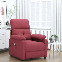vidaXL Massagestoel stof wijnrood