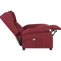 vidaXL Massagestoel stof wijnrood