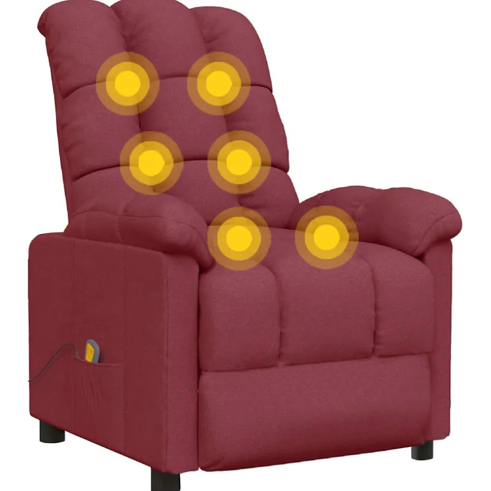 vidaXL Massagestoel stof wijnrood